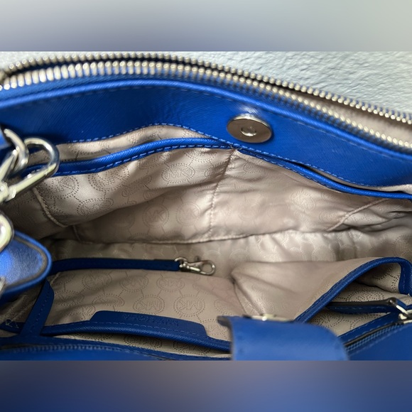 Michael Kors Sutton Saffiano Leather Satchel Handbag, Cobalt Blue. - Picture 5 of 13